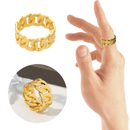 Women's Gold Ring Classic Chain Ring Gorgeous Jewelry Gifts Luxury Quality Jewelry Rings For Man Woman