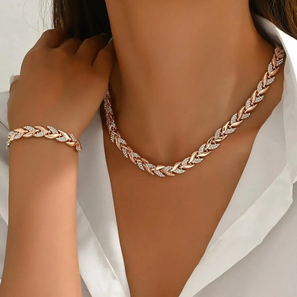 Womens Necklace and Bracelet Jewelry Set