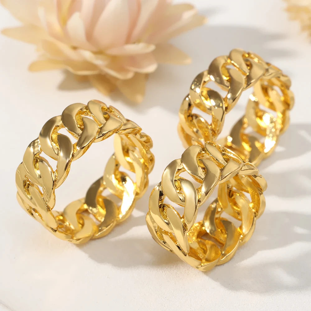 Women's Gold Ring Classic Chain Ring Gorgeous Jewelry Gifts Luxury Quality Jewelry Rings For Man Woman