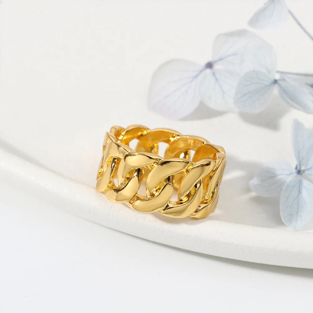 Women's Gold Ring Classic Chain Ring Gorgeous Jewelry Gifts Luxury Quality Jewelry Rings For Man Woman