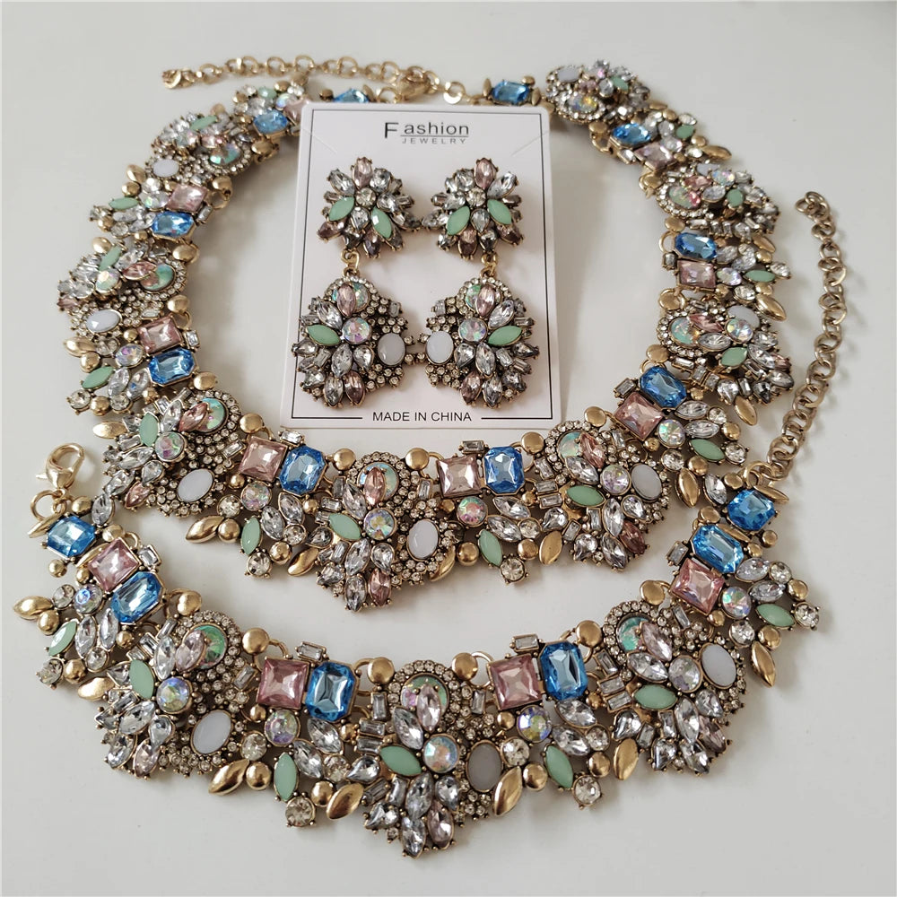 2025 New Luxury Crystal Rhinestone Jewelry Sets